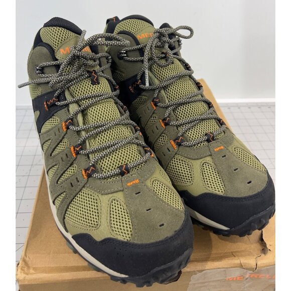 Merrell Men's Accentor 3 Waterproof Mid Hiking Boots Olive Sz. 10 W(EE) New - Picture 2 of 8